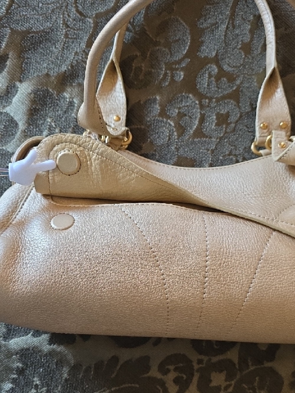 Cole Haan Blush Beige Leather Shoulder Bag with Gold Hardware - Picture 14 of 15